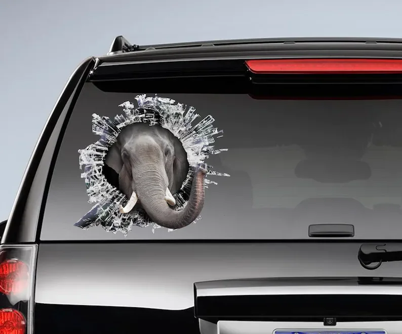 

Elephant window decal, car sticker, elephant car sticker