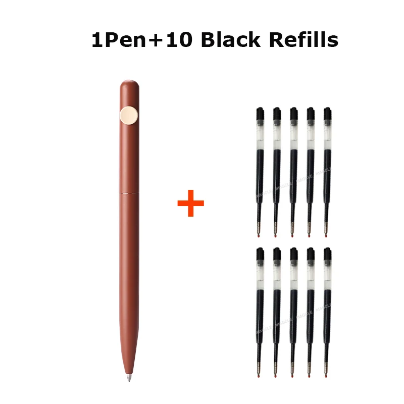 Винтажные гелевые ручки, металлические, черные чернила, набор