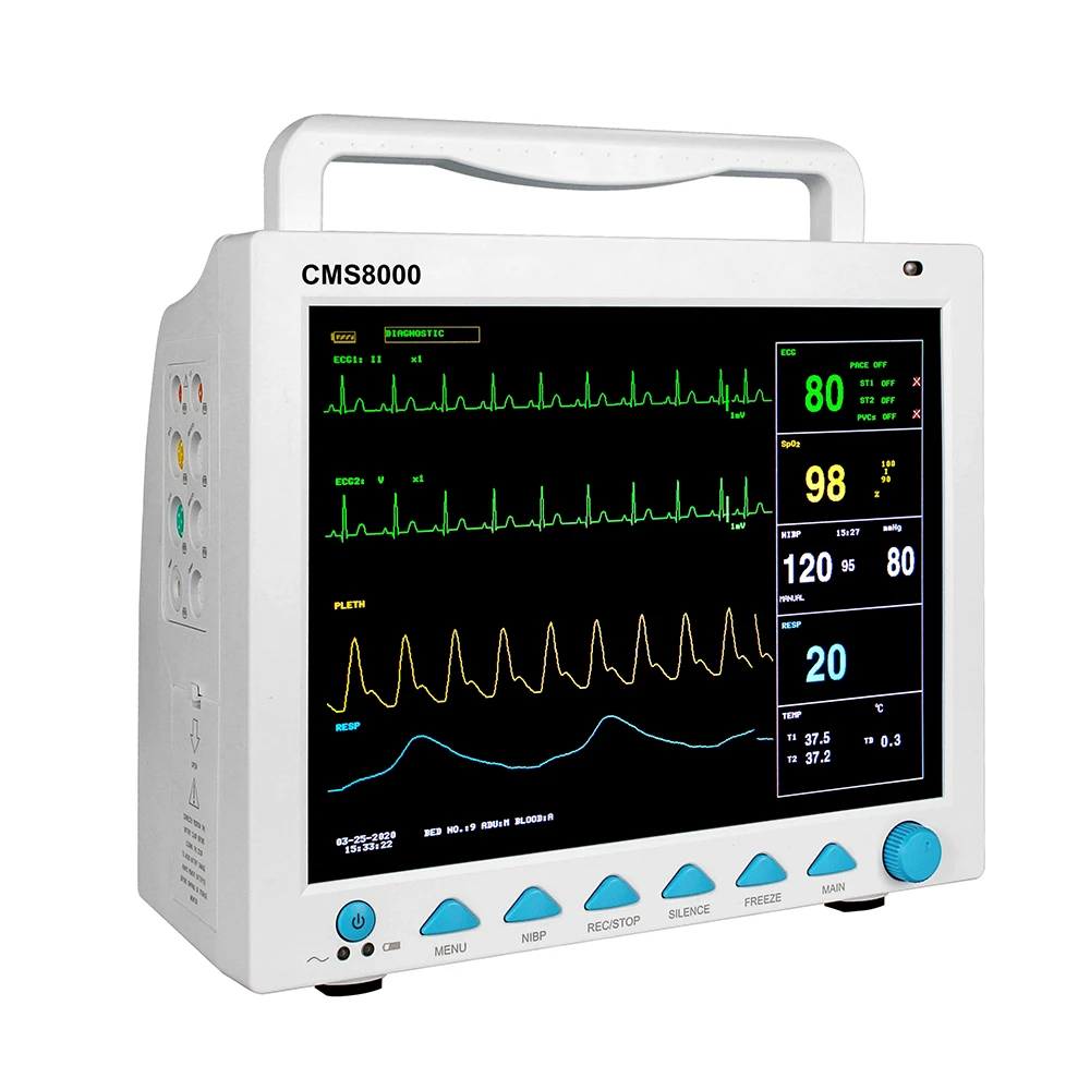 

Emergency Equipment Vital Sign Monitor CONTEC CMS8000 CE Hospital ICU Portable Cheap Multiparameter Patient Monitor