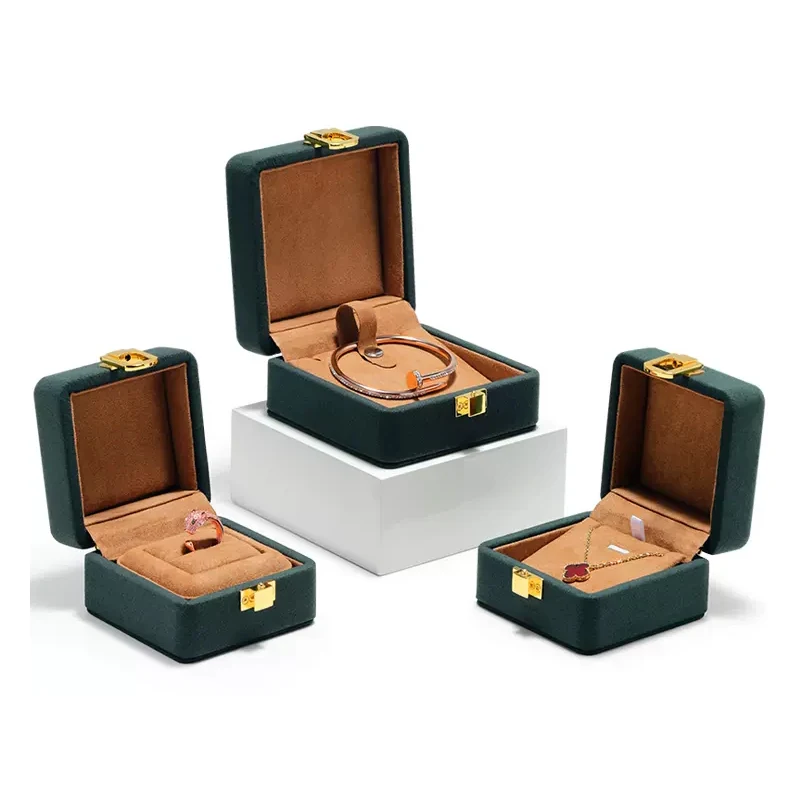 

New Entry Luxury Jewelry Box High-grade Microfiber Ring Pendant Bracelet Storage Box Packaging Box Gift Box Display Box