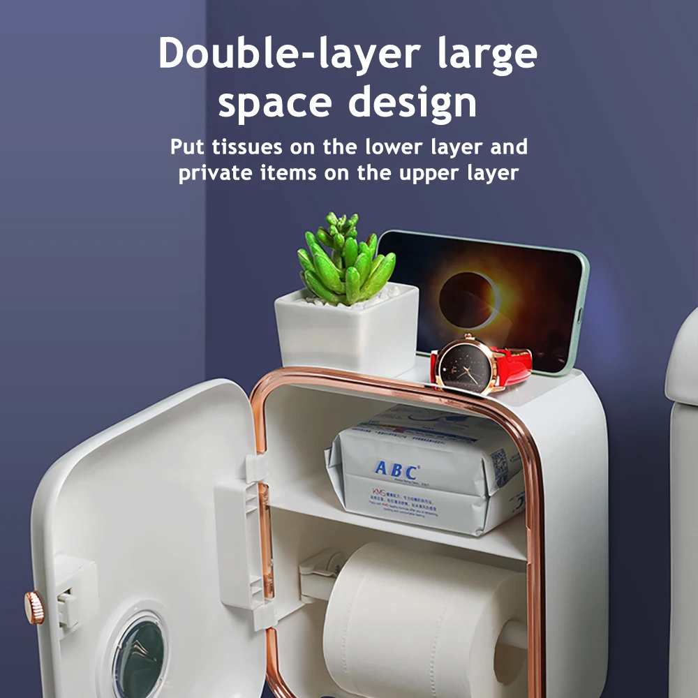 

Tissue Box Waterproof No Punch Wall Hanging Hand Tissue Holder Light Luxury Toilet Paper Roll Holder