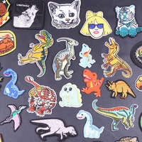 jurassic dinosaur embroidery patches on clothes clothing thermoadhesive patches for jacket 2022 tiger badge for sewing applique