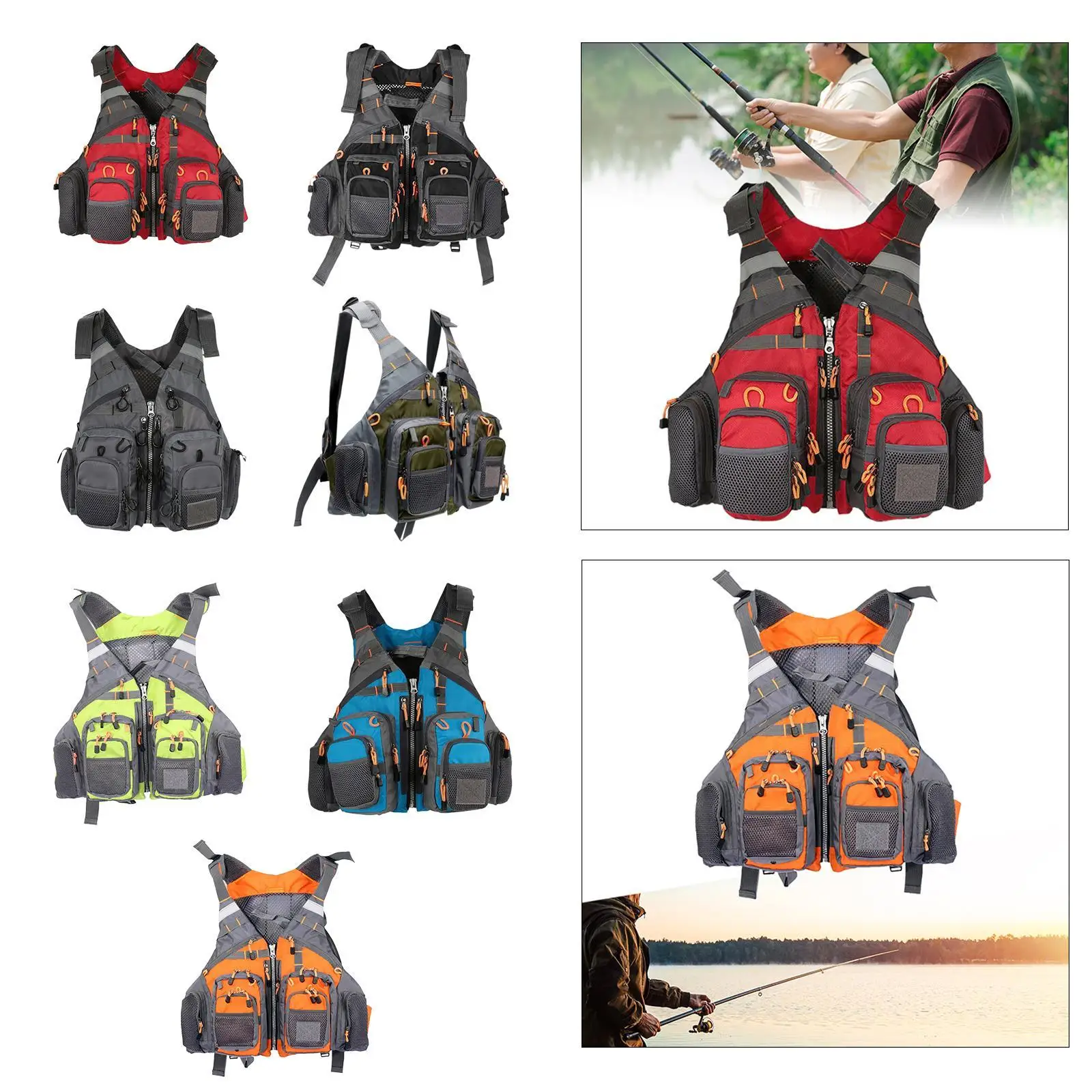 Рыболовный жилет Плавучий Практичный спасательный для рыбалки на открытом