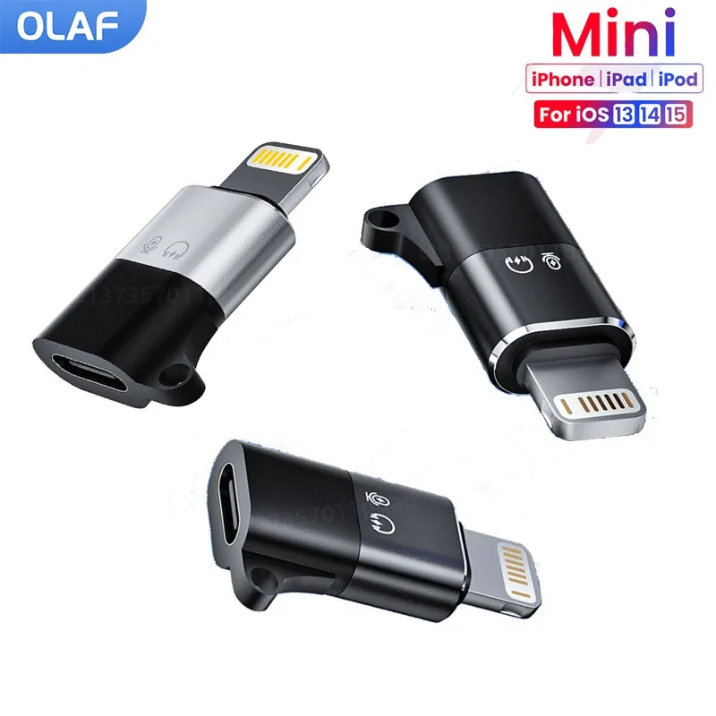 USB Type C to 8-Pin OTG Adapter For iPhone 13 12 11 Pro Max XR iPad Tablet U Disk Flash Drive Data Converter Audio Conversion