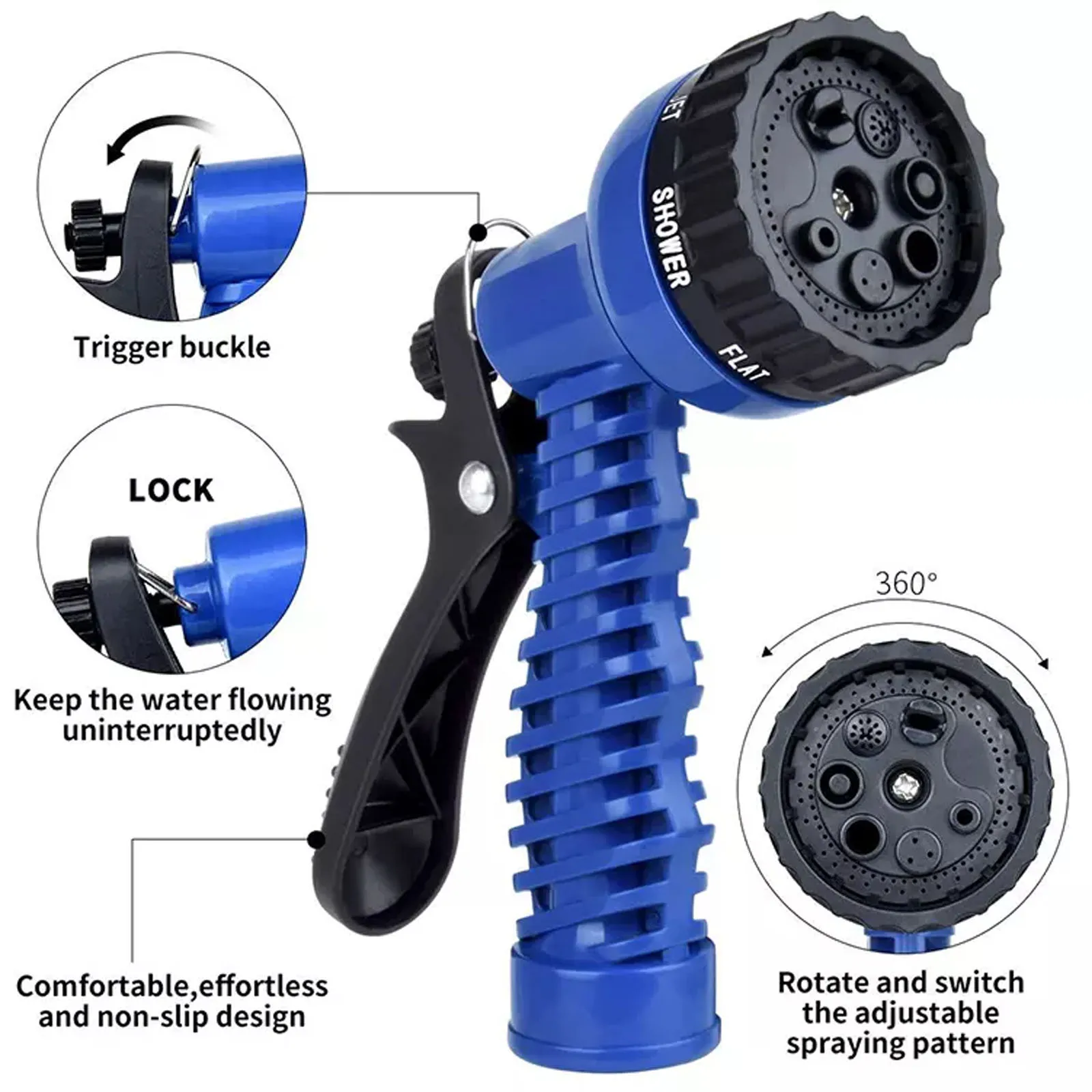 

7 in1 Dog Jet Spray Gun ,car wash water gun, high pressure water gun,7 Pattern Garden Hose Spray Nozzle ABS Hand Water Hose gun