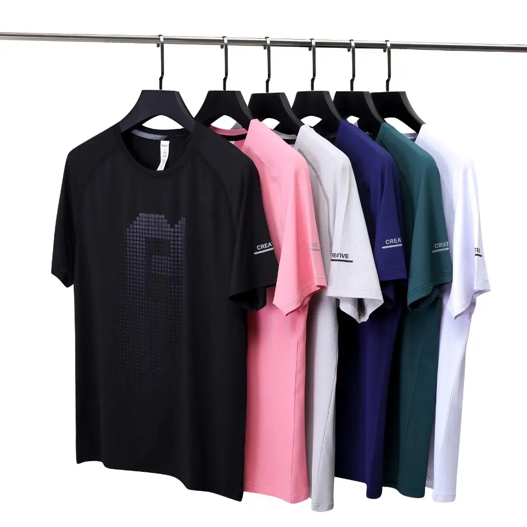 

MEN Running Short Sleeve Quick Dry Ice Silk Shirts 2022 Young boys and Adult Outdoor Running Fitness Sports T-shirts 2213