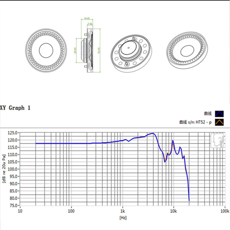 2 шт. 52 мм подвесной свинцовый дизайн ПУ + алюминиевый магниевый сплав диафрагма