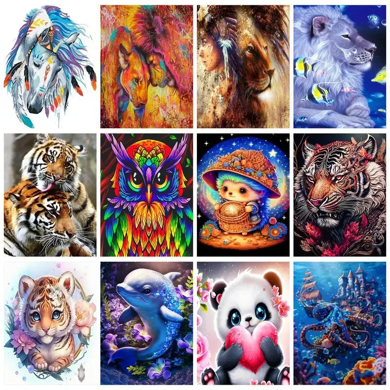 117985 Наборы для рисования осьминога по номерам взрослых акриловая краска с