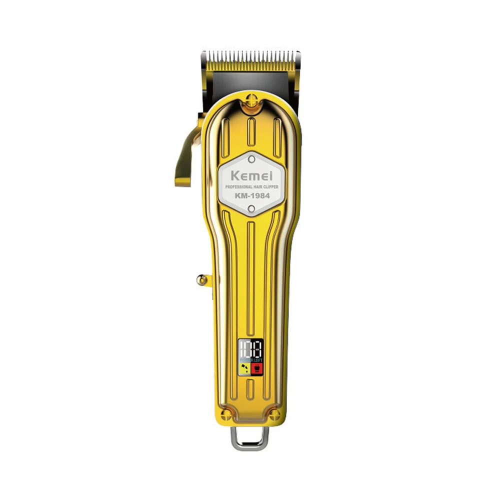 

Men Hair Clipper Professional Electric Hair Clipper UBS Rechargeable Gold Hair Trimmer Machine Beard Trimmer KM-1984