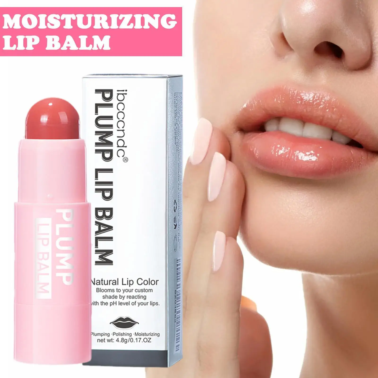 

4Colors Lip Balm Hydrating Lip Plumping Balm Pink Lips Plumping Moisturizing Balm Lip Long lasting Lipstick S3R9