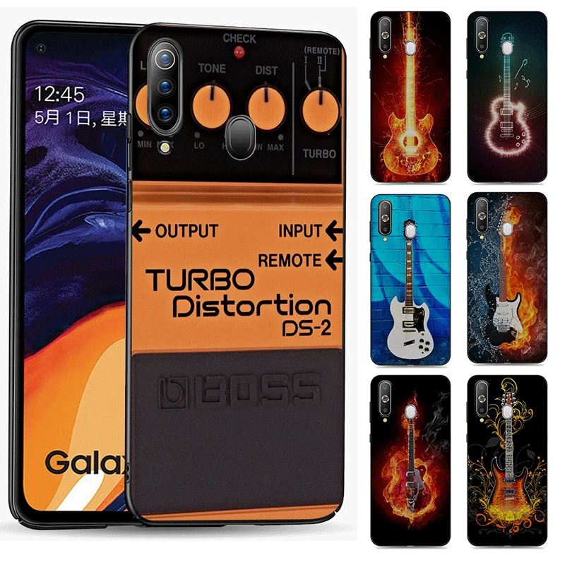 Phone Case for Samsung S20 Ultra S21 FE A40 C10 A60 A71 A8 Plus A7 A80 A8S A9S A9 TPU Cover guitar blue music note Electric bass