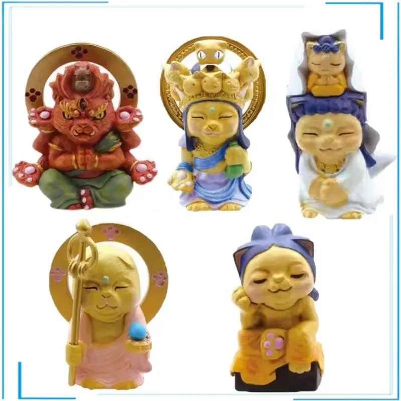 

In Shelf Anime Figures Cat Bodhisattva Doll Ornaments Avalokitesvara Maitreya God of Earth Different styles Model Kids Toy Gifts