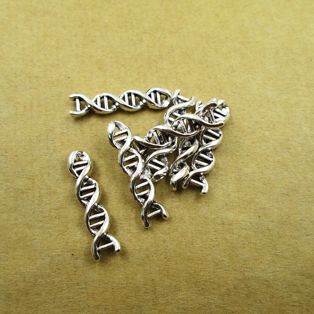 35 шт./лот 4*7*28 мм античное серебро ДНК подвески DIY ожерелье/браслеты антикварное