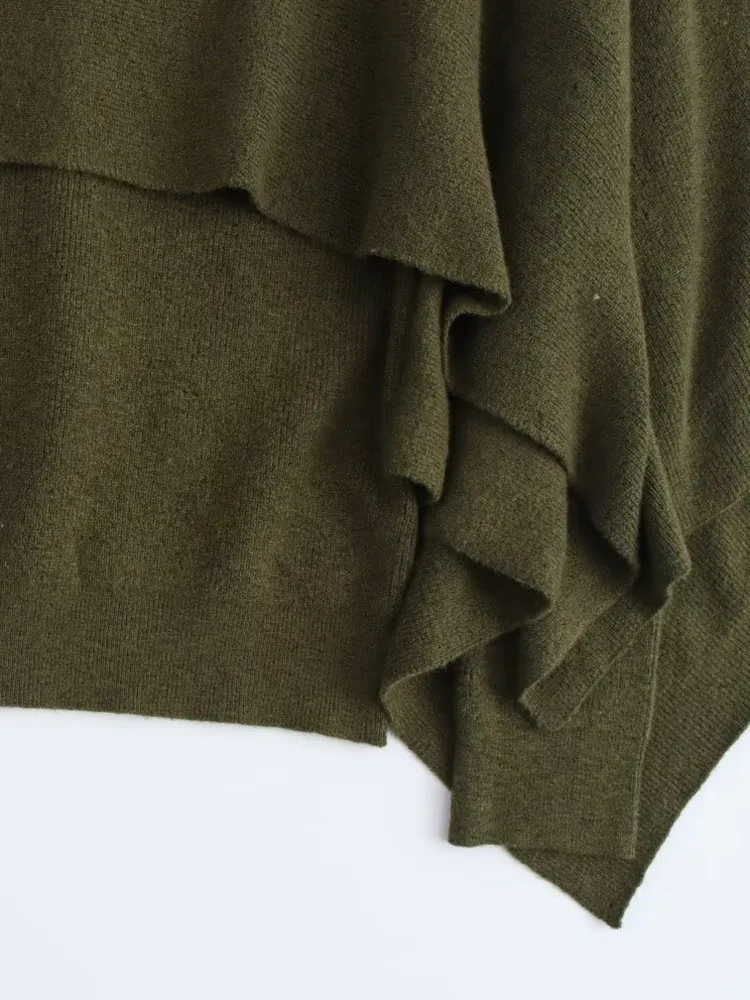 Женский вязаный свитер EAM с круглым вырезом и длинными рукавами летучая мышь