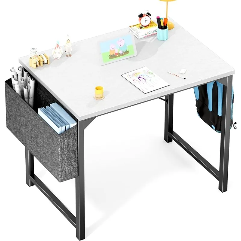 

Компьютерный стол для дома и офиса, современный простой стильный стол с сумкой для хранения и крючками для наушников для детей, студентов, учеников, для письма