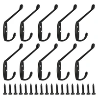10 pack black antique wall hooks for hanging alloy slatwall coat hooks for wall cabinet bathroom accessories coat hanger