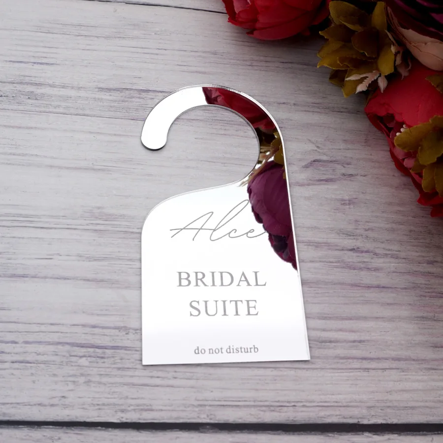 

Индивидуальный свадебный дверной знак "Не беспокоить", акрил, 7*14 см