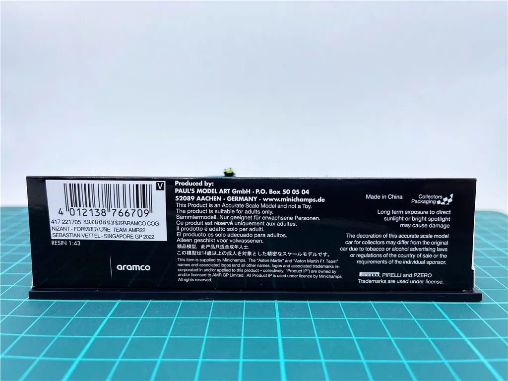 Minichamps 1:43 F1 AMR22 Vettel 2022 масштаб Сингапура ограниченная серия металлическая