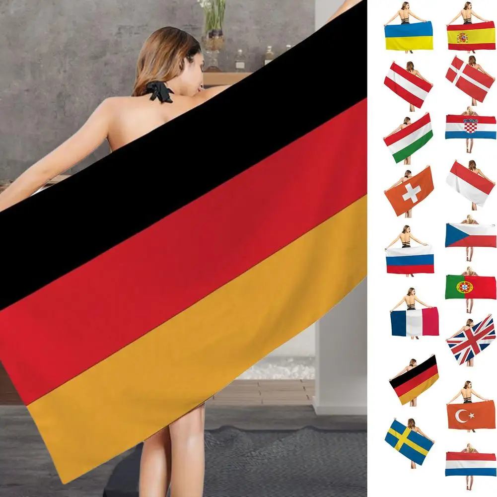 

80x160cm National Flag Quick Dry Beach Towel Portable Ultralight Breathable Bath Towel Beach Camping Hiking Swimming