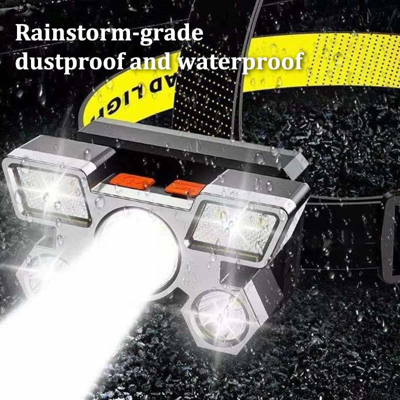 

Powerful Rechargeable Head Flashlight for Fishing Led Headlamp Camping Headlights Hunting Torch Hiking Front Lanterns