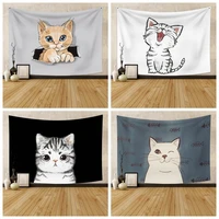 kawaii anime cat tapestry cute baby boy girl room wall hanging aesthetic room hippie decoration yoga mat bedroom sheet props