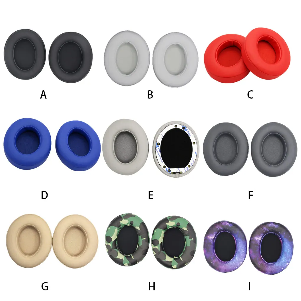

1 Pair Headphone Cushion Ear Pad Gaming Earphones Leather Earpads Sponge Floral Print Hearing Protection Wireless Black