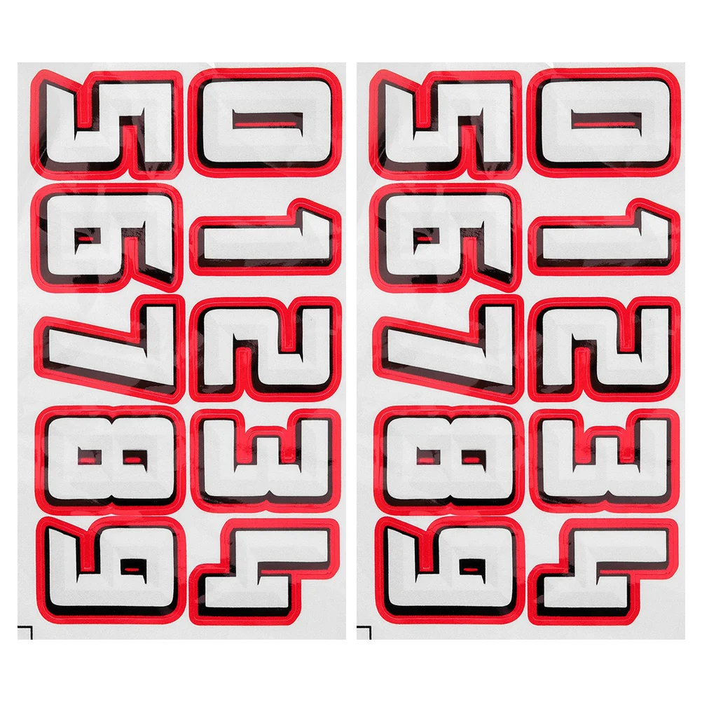 

2 Sets Car Signs Numbered Stickers Hat Football Reflective Film Baseball