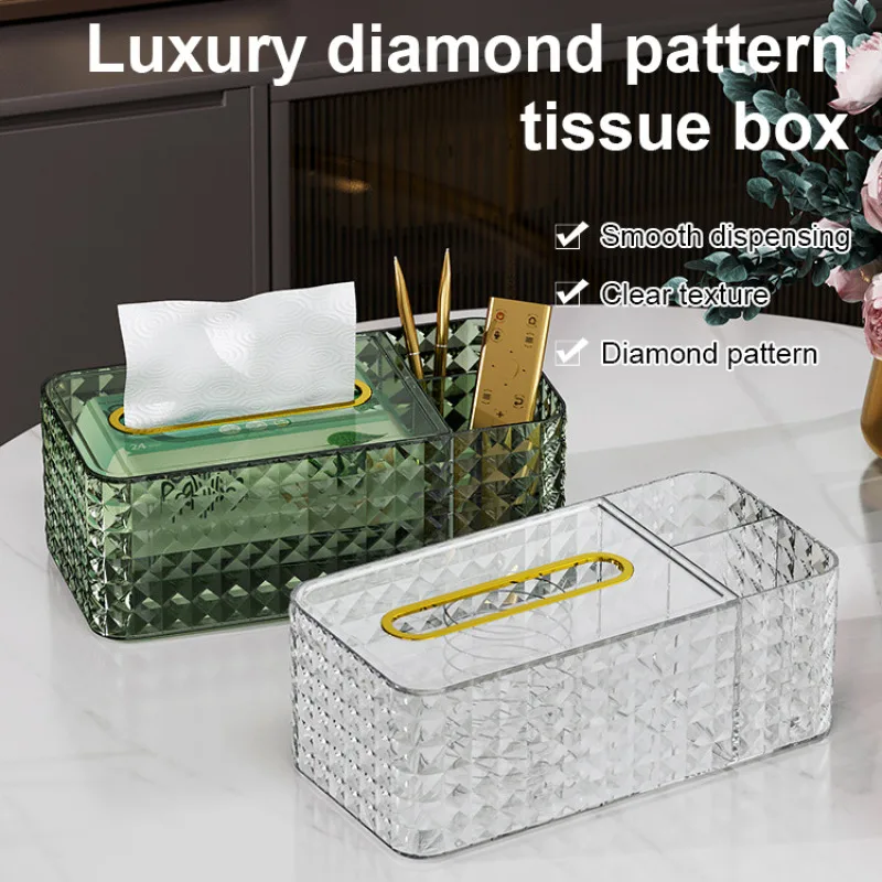

Transparent Tissue Storage Box Makeup Box Cosmetic Dividing Organizer Container Desktop Sundries Arrangement