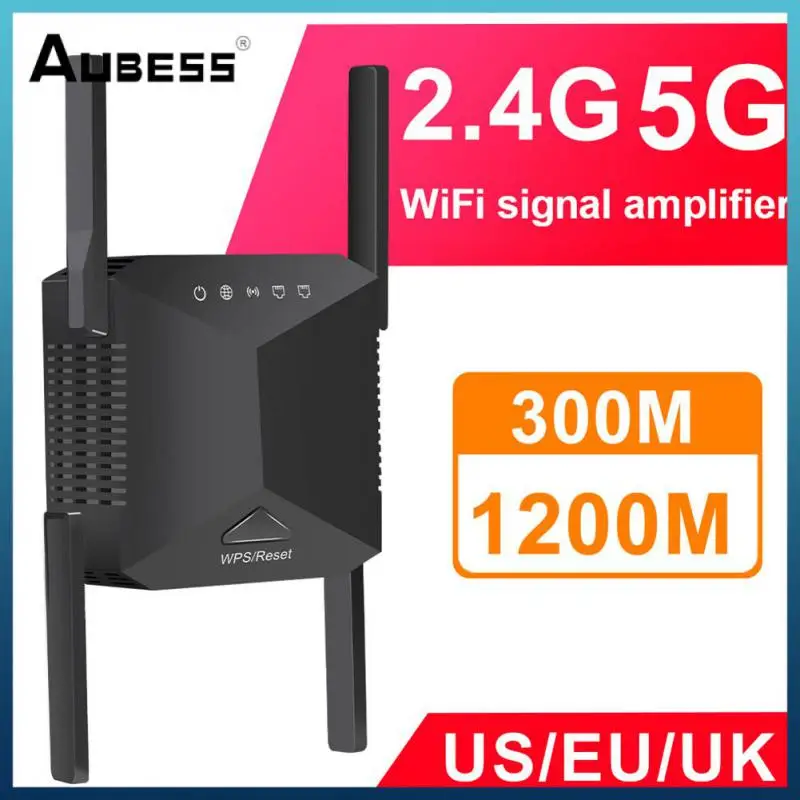 

Усилитель сигнала Wi-Fi Ac1200 для умного дома, ЕС, США, Великобритания, беспроводной, 300 м, 1200 м, четыре внешних антенны, поддержка Wep и Wpa/wpa2