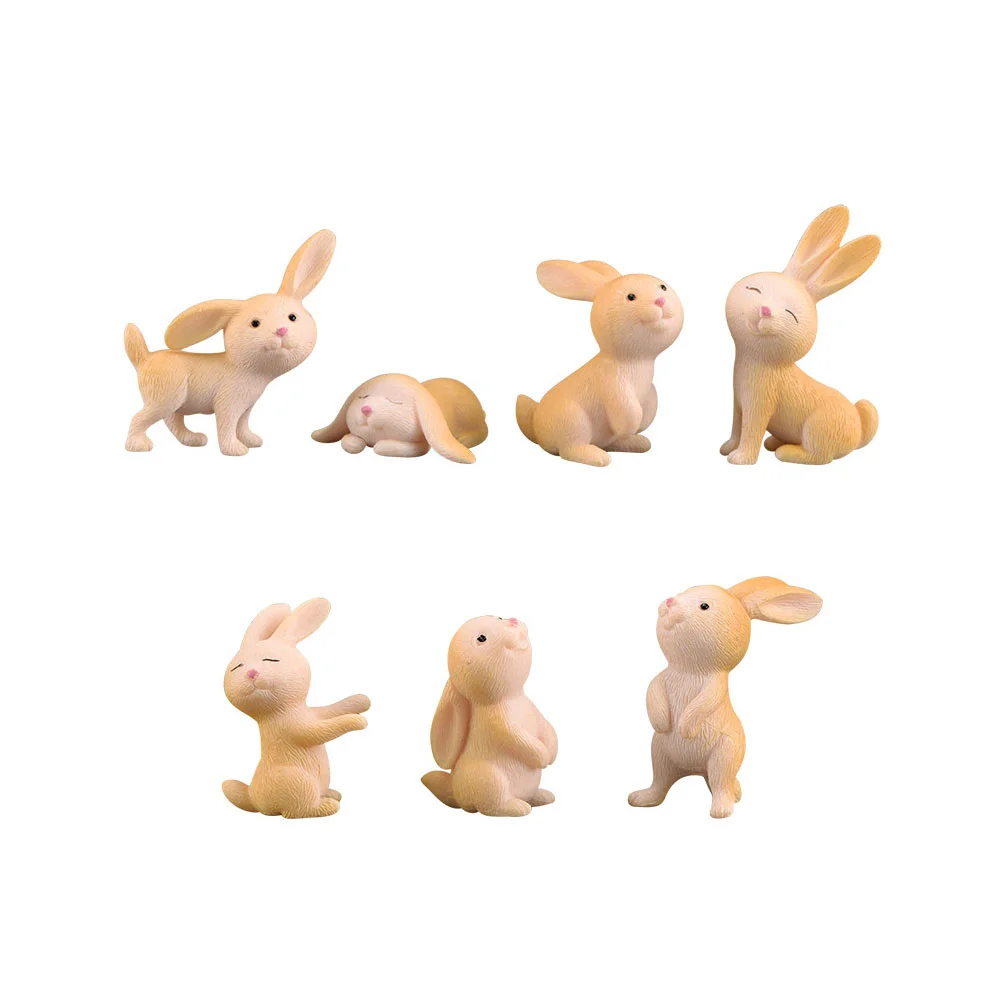 

Rabbit Figurine Resin Bunny Miniature Ornament Mini Figurines Sculpture Desktop Cartoon Easter Statue Ornaments Decoration