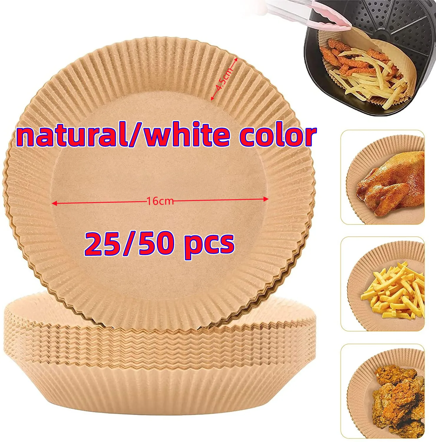 

Air Fryer Disposable Paper Liner Non-Stick Mat Mat Steamer Round Paper Baking Microwave Oven Parchment Paper Kitchen Cookers