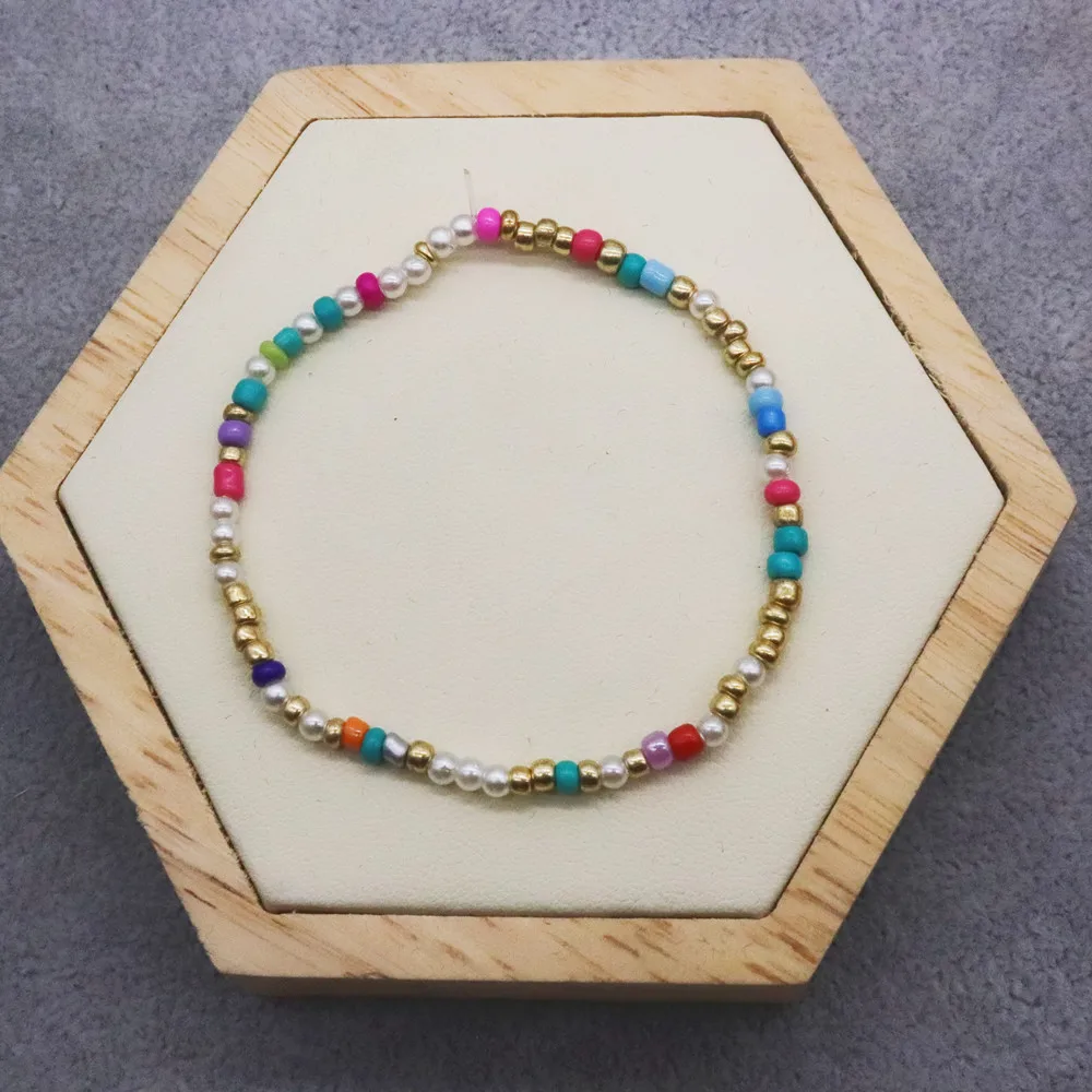 Красочный браслет ручной работы с бусинами для женщин ожерелье летняя недорогая