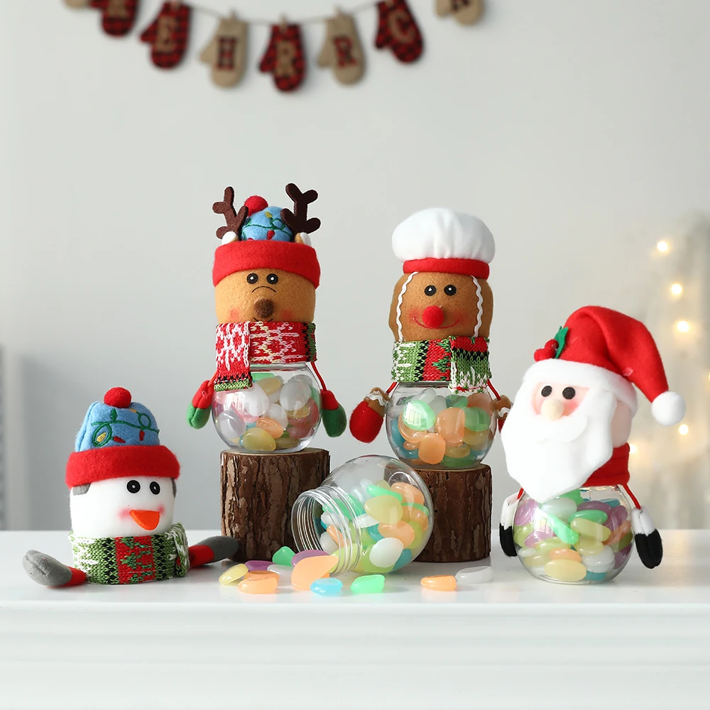 

Christmas Candy Jar Navidad Storage Bottle Candy Jar Santa Snowman Elk Gift Bag Candy Bag Box Kids Gifts New Year Party Gifts