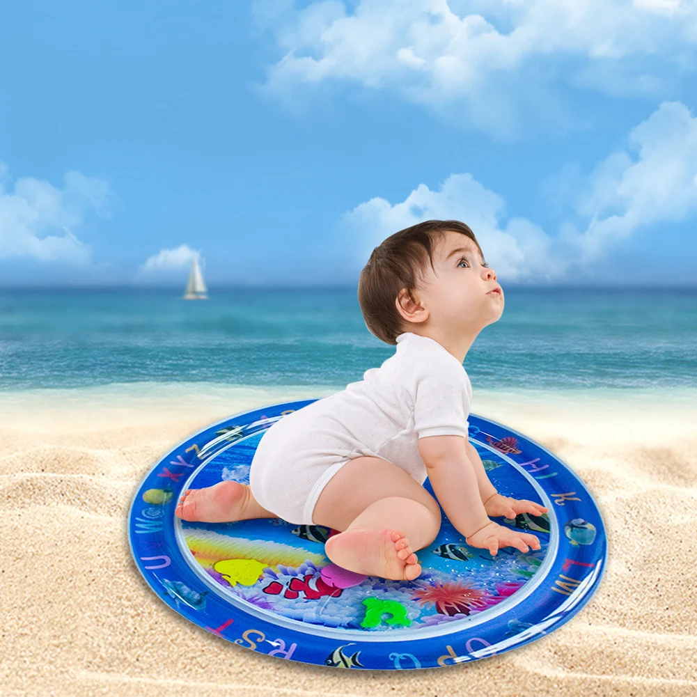 

Foldable Marine Fish Water Mat Durable PVC Pneumatic Water Pad Exercise Hand Eye Coordination Water Play Mat for Child Toddlers