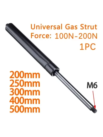 1 шт. для автофургона, кровати, окна, автобуса, караванов 100N 150N 200N 10 мм, автомобильные газовые стойки, газовая пружина, капот 200-500 мм, опорный стержень M6, амортизатор
