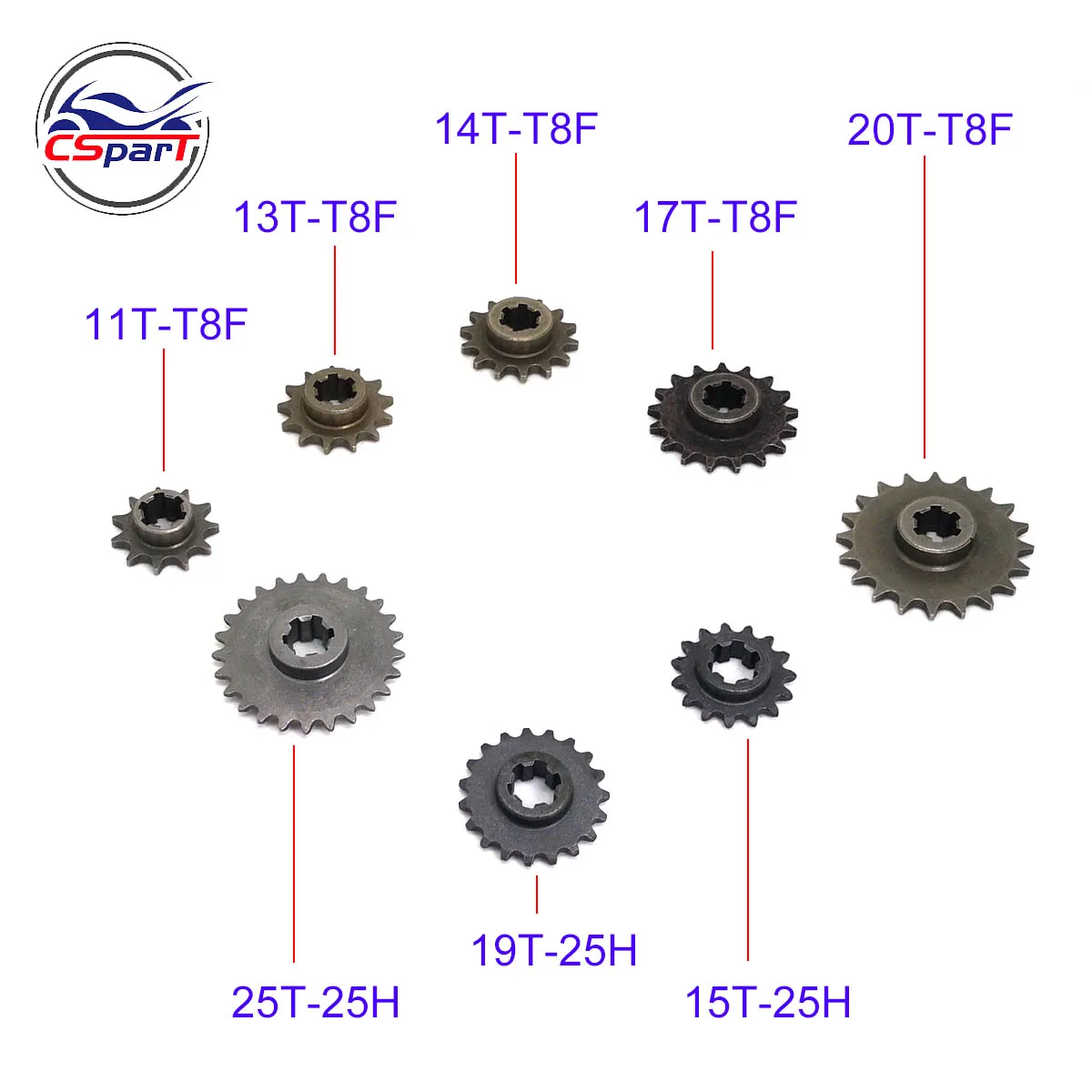 T8F 25H 11T 13T 14T 15T 17T 19T 20T 25T для 47cc 49cc стандартная звездочка цепи мини мотоциклетного