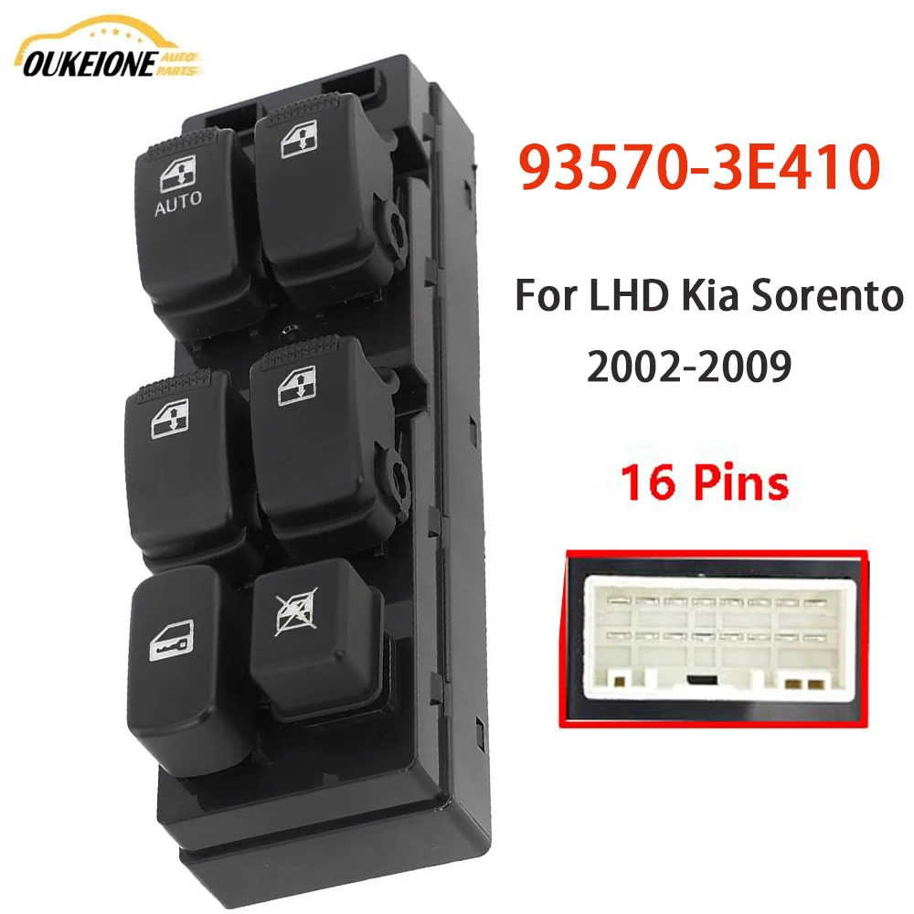 

Для LHD Kia Sorento 2002, 2003, 2004, 2005, 2006, 2007, 2008, 2009, 93570-3E410, электрический главный переключатель управления стеклоподъемником 935703 E410
