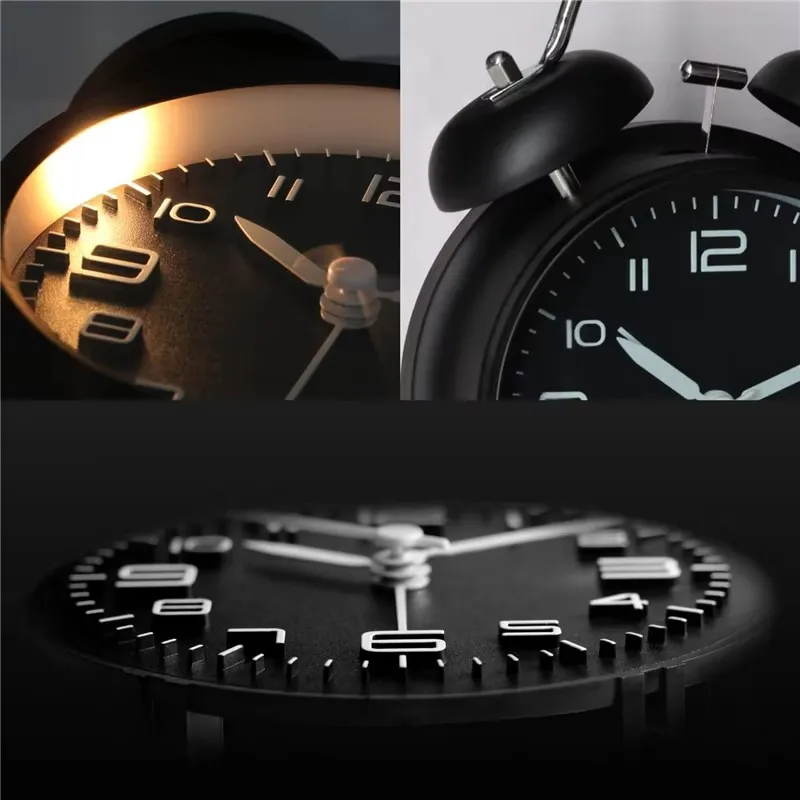 4-дюймовый Двойной Будильник Для Мобильного Телефона С Металлическим Каркасом