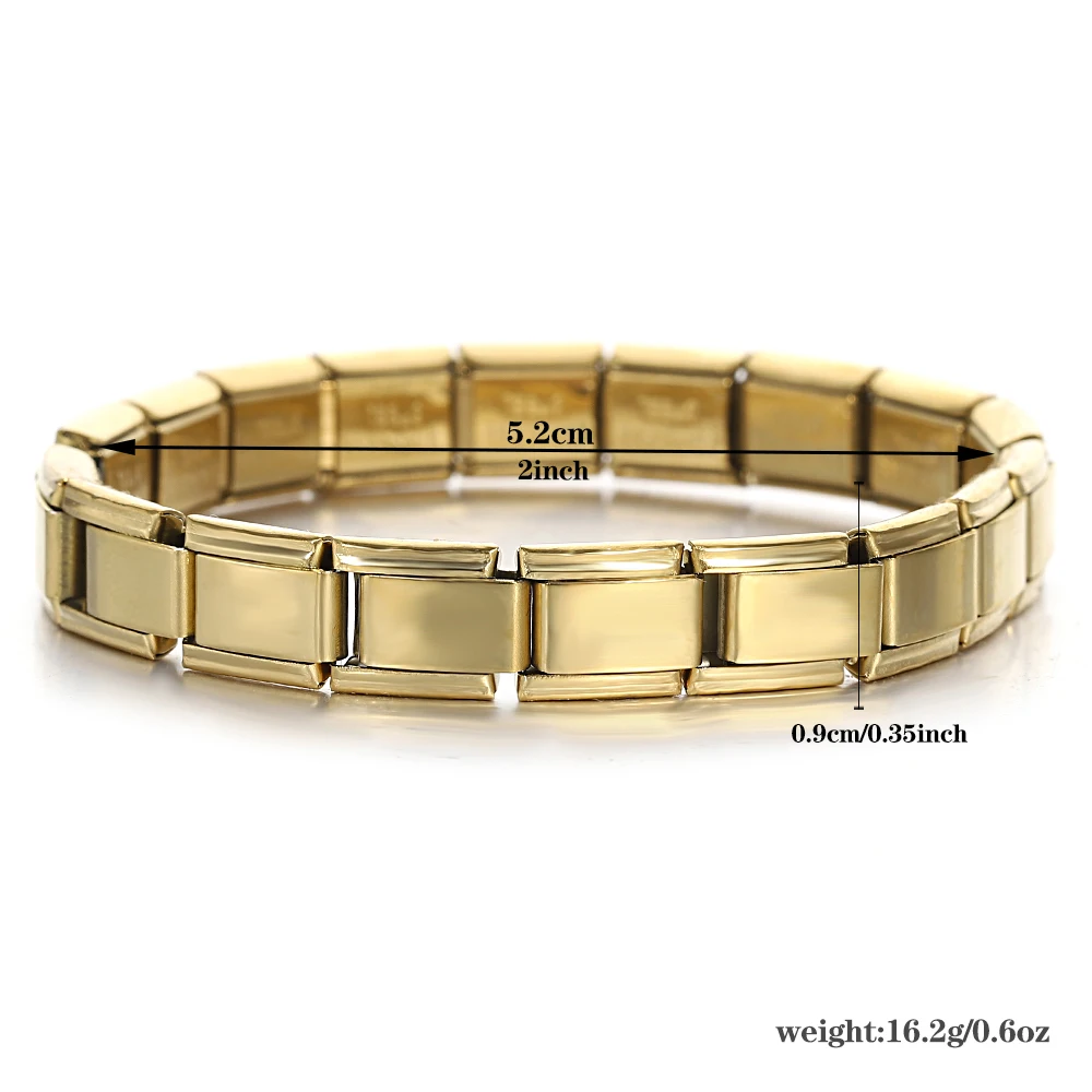 Новый эластичный квадратный браслет из нержавеющей стали для женщин Модный