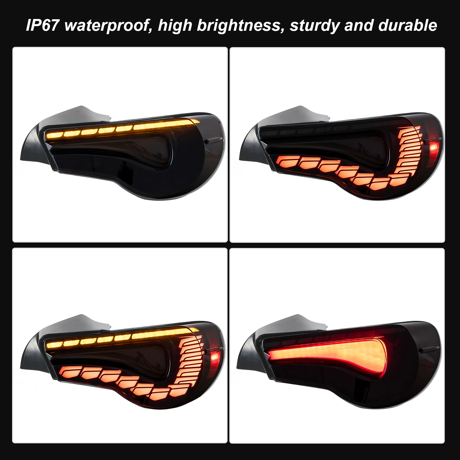 Для Subaru BRZ 2012 2013 2014-2021 1 пара дымчатый GTS полный задний динамический фонарь с