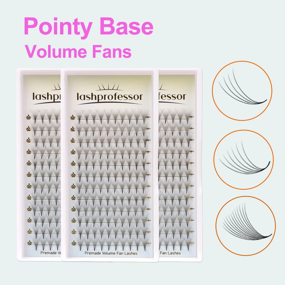 

Lashprofessor 8-15mm Premade Volume Fans 3D/4D/5D/6D Sharp Narrow Base Lash Promade Russian Pointy Stem Eyelash Extension Cilia