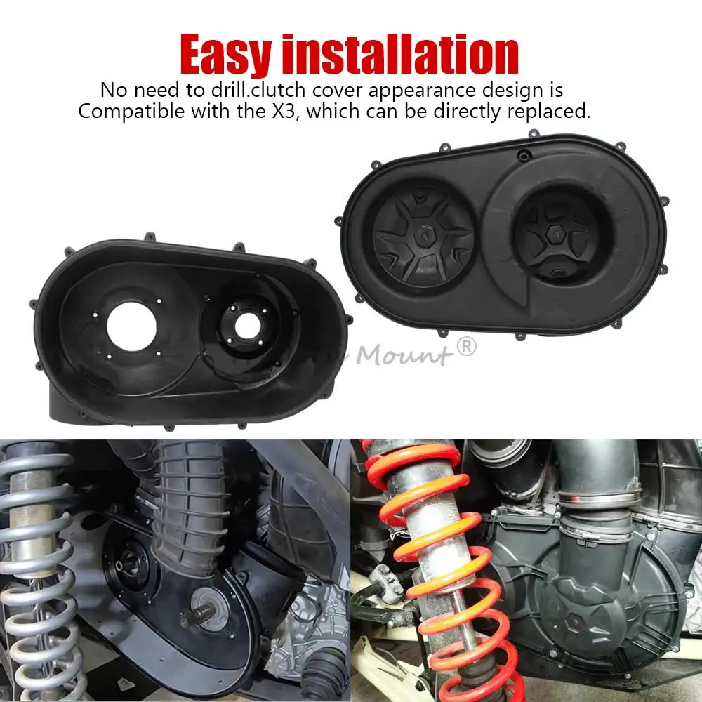 Фото Для Can-Am Maverick X3 Max R RR 2017-2023: Аксессуары для UTV, внутренняя и внешняя крышка корпуса сцепления, защита вариатора/CVT из ABS, 1 пара №5
