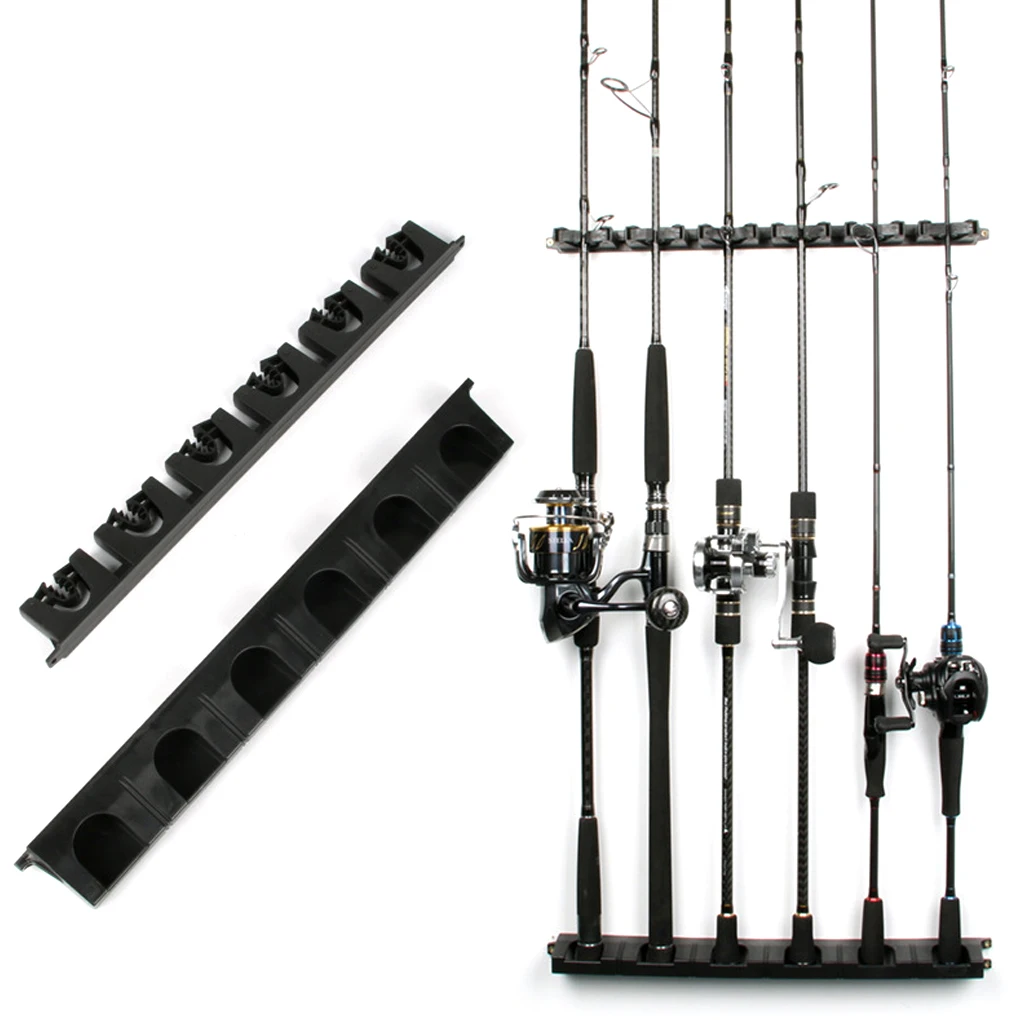 

2 Pieces Fishing Rod Holder Vertical Wall Pole Storage Rack Store Garage Tackle Bracket Rest Stand with Screws