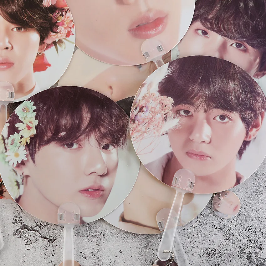 

Wholesale Kpop Bangtan Boys Fans New Album Fans Toy Gift Collection Hand Fans PVC Fan Gift Fans Collection SUGA JK V JIMIN RM