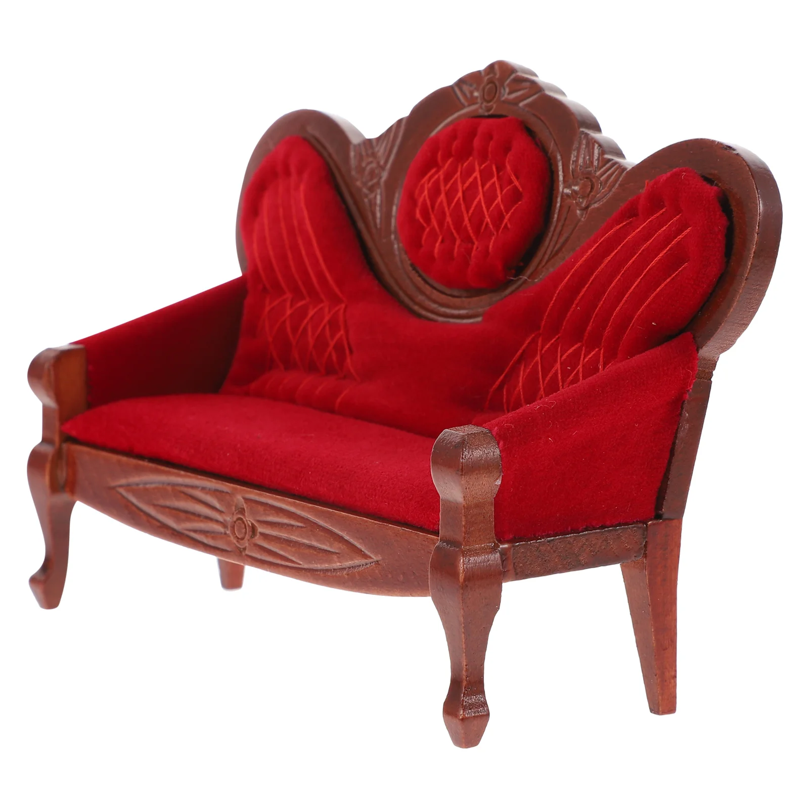 

Dollhouse Sofa Mini Sofa Ornament Tool Set Toy Model Lifelike Mini Sofa Birch Children Toy Baby Home Furniture