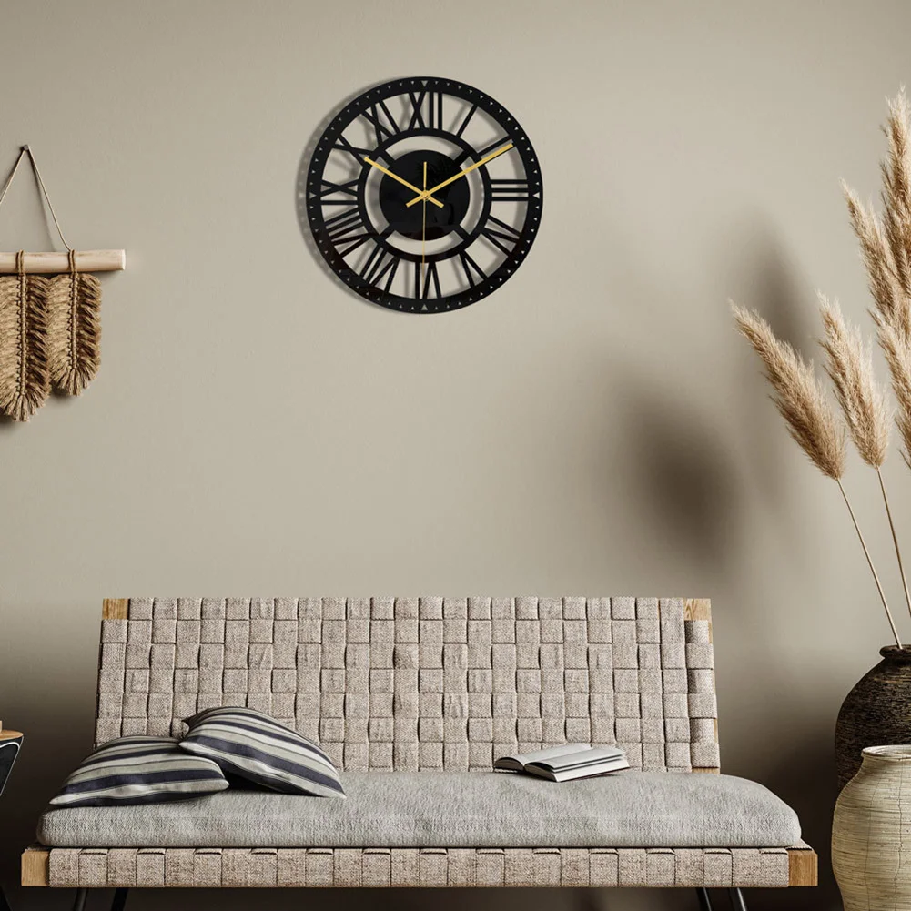 

Wall Clock 30cm Acrylic 3D Roman Numerals Design Quartz Silent Wall Clock For Living Study Bedroom Room Home Office Room Decor