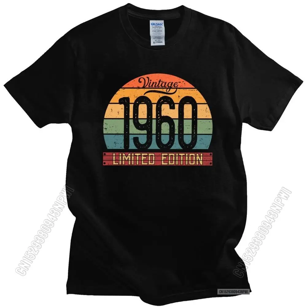 

Classic Men T Shirts Vintage 1960 Limited Edition Short Sleeves 100% Cotton T-Shirt 60th Birthday 60 Years Old Tee Tops