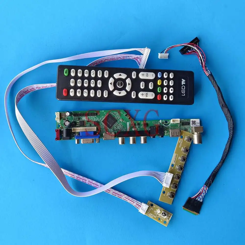 

Светодиодная плата контроллера ЖК-дисплея, DIY комплект, подходит для B156HW01 V3 15,6 "1920 1080 40 Pin LVDS, аналоговый ТВ-сигнал, совместимый с HDMI, VGA AV USB дис...