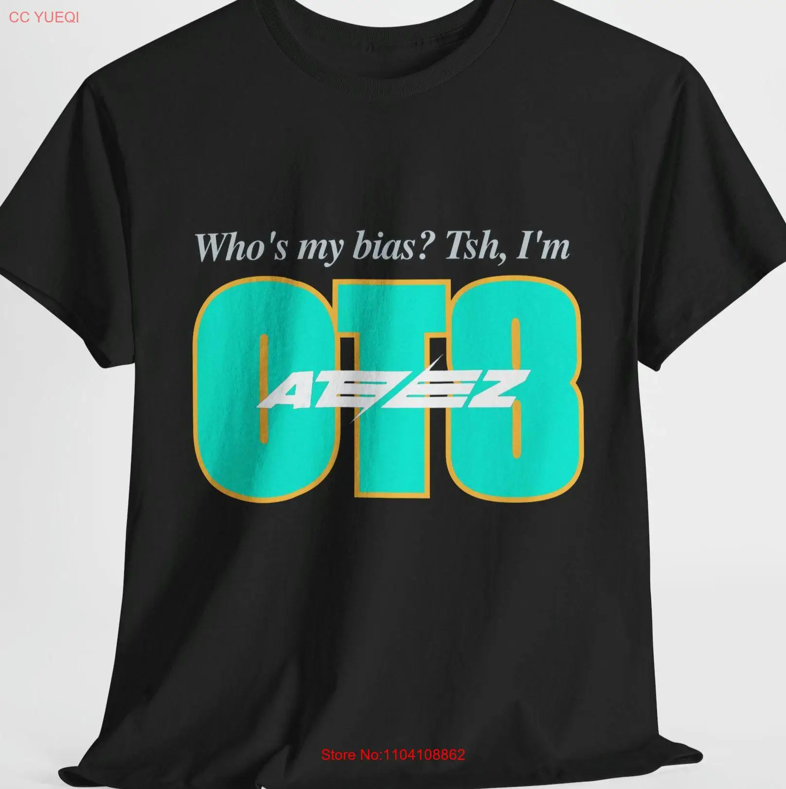 Футболка ATEEZ OT8 Whos Your Bias короткого/длинного рукава из хлопка
