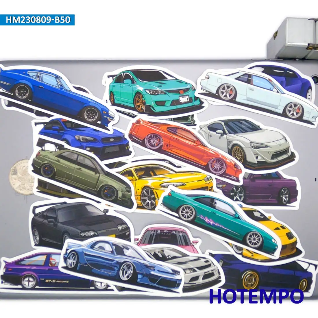 20/30/50 шт. Смешанные наклейки на спортивные автомобили Мультяшный стиль Забавные